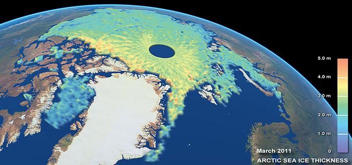Erstmals genaue Eismessung der Arktis
