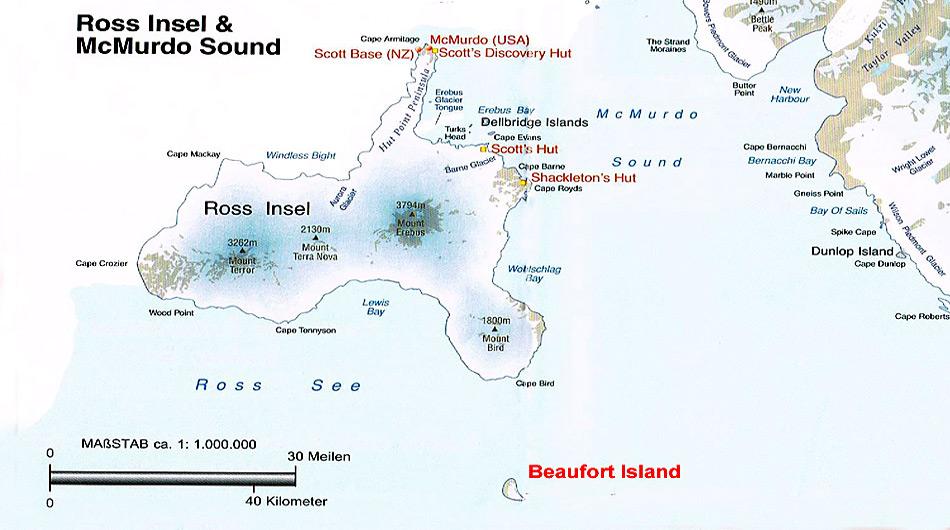 Die Beaufort-Insel ist eine zum grÃ¶ssten Teil vergletscherte Insel, die etwa 20 km nÃ¶rdlich der Ross-Insel und sÃ¼dlich der Franklin-Insel liegt. Die Insel ist 7 km lang und 3,2 km breit. Ihr hÃ¶chster Punkt ist mit 771 Meter die Paton-Spitze.