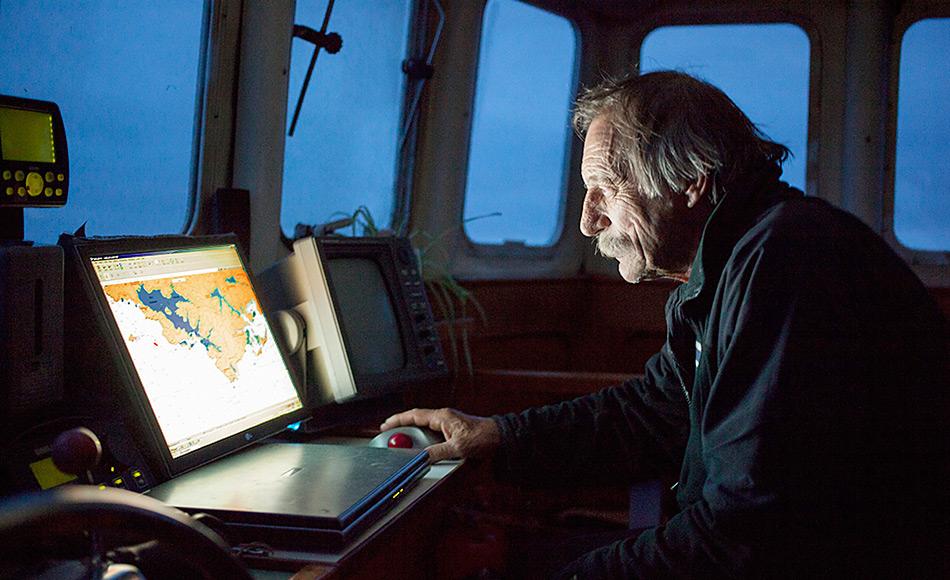 Jérôme Poncet ist seit Ende der 60er Jahre für und in den Polargebieten unterwegs und hat ein substantielles Wissen über Arktis und Antarktis. Er lebt zurzeit auf den Falklands. Foto: Florence Joubert