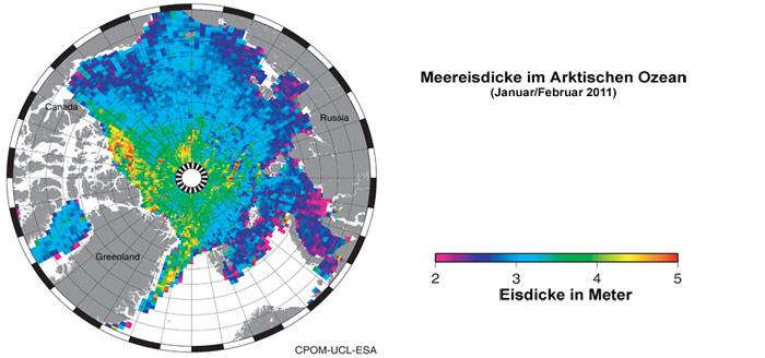 Eisdicke Arktischer Ozean