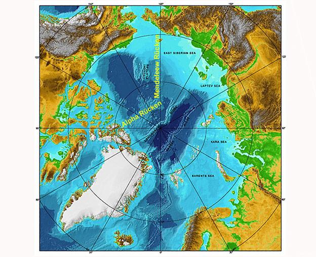 Den Wissenschaftlern zufolge soll der Mendeleew-Rücken im zentralen Teil des Nordpolarmeers eine Fortsetzung des eurasischen Kontinents sein.