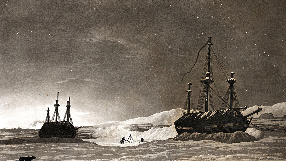 Der berühmteste Versuch, die Nordwestpassage zu durchqueren, wurde von Sir John Franklin 1845 mit zwei Schiffen, der Erebus und Terror, unternommen. Die Expedition schlug fehl und alle Männer starben im Verlauf der Expedition.
