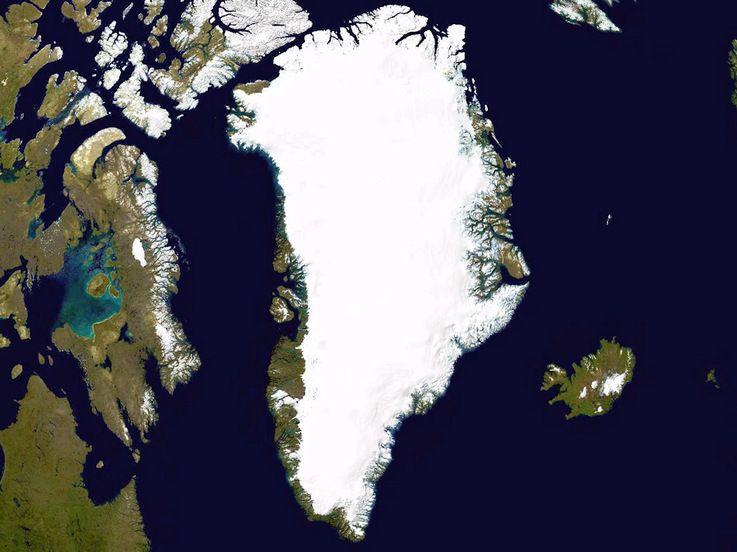 Der gru00f6nlu00e4ndische Eisschild ist die zweitgru00f6sste Eisansammlung der Welt- Sie erstreckt sich